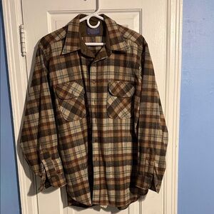 Pendleton Plaid Shirt in Brown and Tan